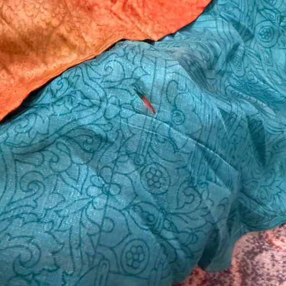 Vintage Y2K silk boho multicolored wrap skirt - Picture 5 of 8